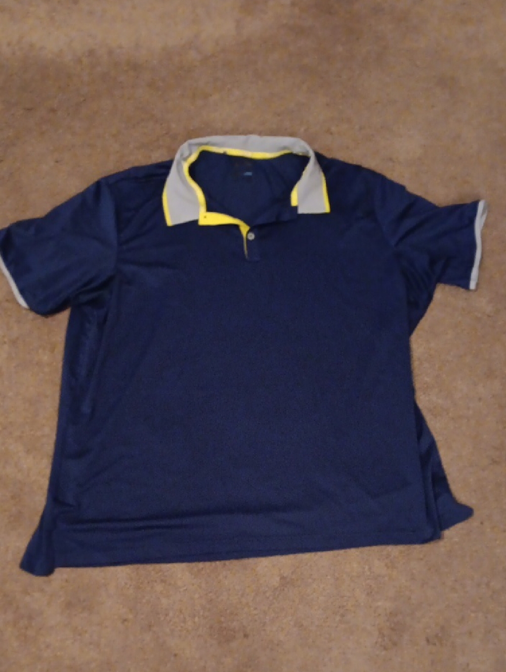 adidas Navy Shirt with Yellow Trim